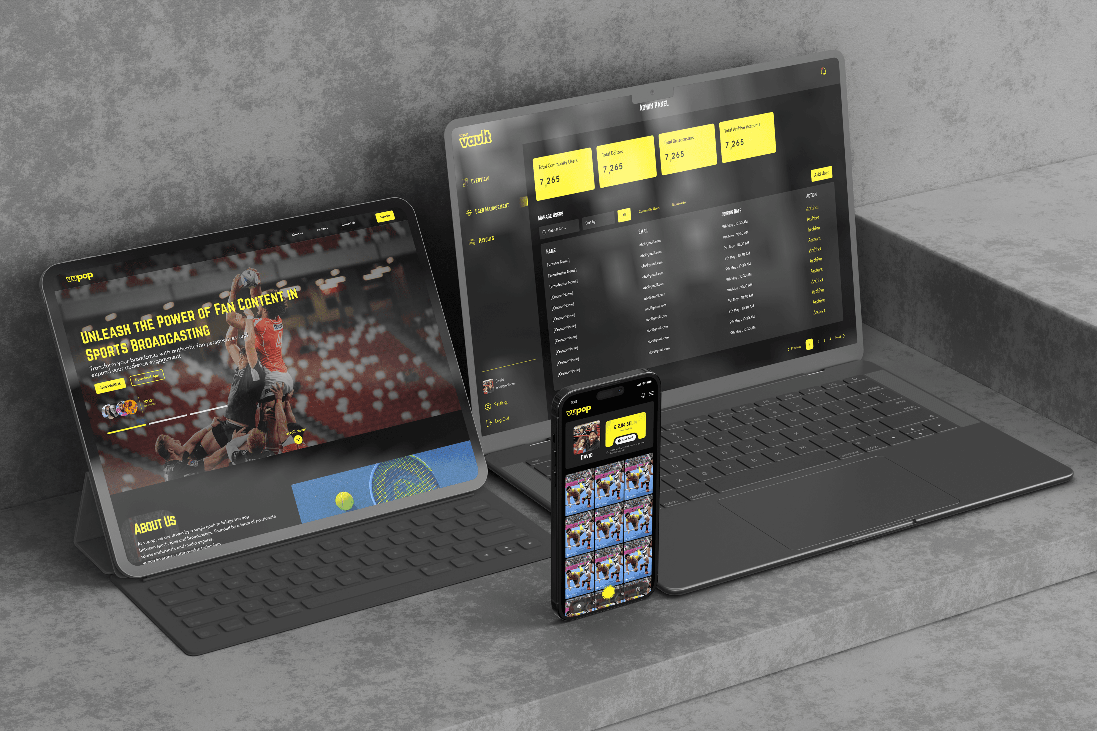 Vupop project screenshot